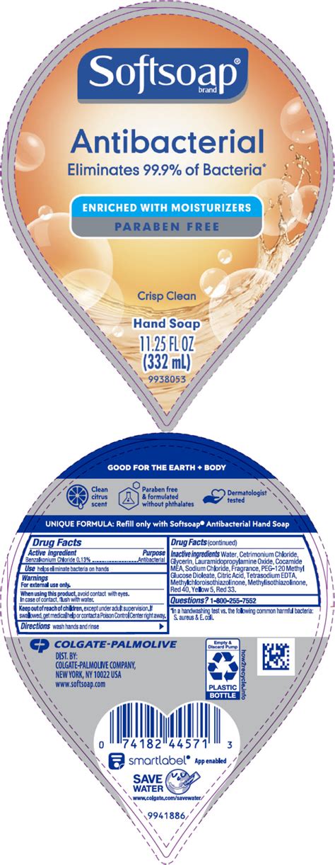 ndc   softsoap antibacterial  moisturizers crisp clean lhs liquid topical