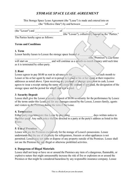 storage contract template