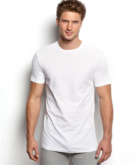 fitted crew neck  shirt men  white quality petite   white