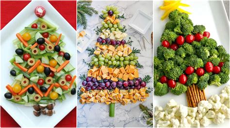 leckere weihnachtsbaeume aus obst gemuese kaese und schinken