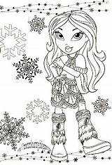 Bratz Coloring Christmas Pages Colouring Print Sheets Color sketch template