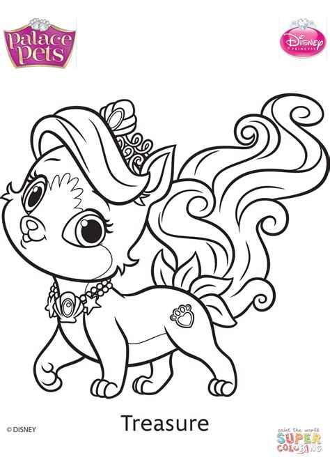 palace pets treasure coloring page  printable coloring pages