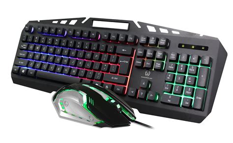 gk wired gaming keyboard  mouse set included breathing backlight