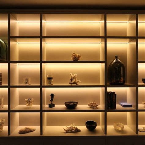 lighted led shelves builtin modern google search display cabinet