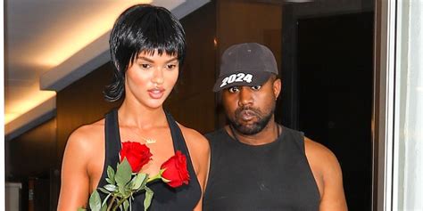 kanye west seemingly ts juliana nalu red roses during night out