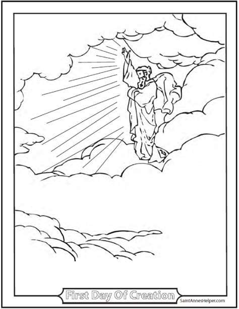 creation coloring pages bible story god created heaven  earth