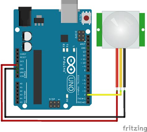 pir sensor hc sr arduino code  circuit