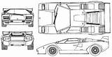 Lamborghini Countach Blueprints Lp500 Car Drawing 1974 Coupe Sketch Lp Click sketch template