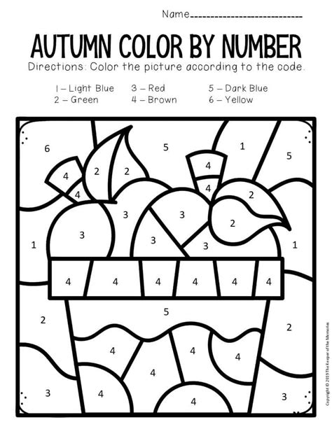 printable fall color  number