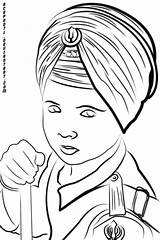 Drawing Sikhism Turban Clipart Dastar Transparent Sheets Boy Sikh Pages Background Coloring Sketch Cartoon Template Child Hiclipart sketch template