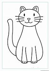 Cat Coloring Printable Pages Kids Easy Drawing Clipart Template Face Print Animal Sheets Colouring Clip Cats Outline Templates Book Activities sketch template