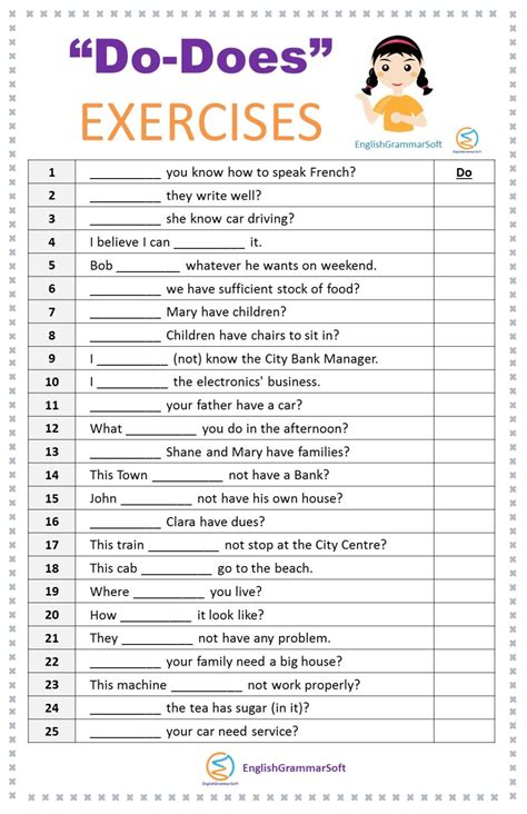 exercises worksheet  answers englishgrammarsoft