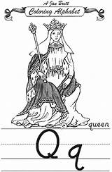 Janbrett Queen Alphabet Coloring Modern Click Subscription Downloads sketch template