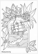 Colouring Coloring Pages Ship Bottle Mandala Sassy Choose Board Printable Offered sketch template