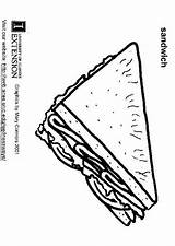 Sandwich Coloring Edupics Pages sketch template