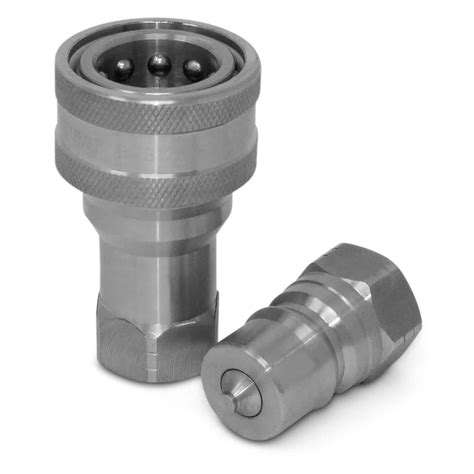 npt iso   stainless steel quick disconnect hydraulic coupler set