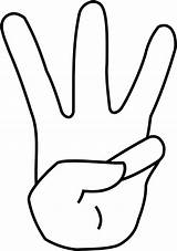 Finger Clipart Hand Number Fingers Transparent Webstockreview Sign Collection sketch template