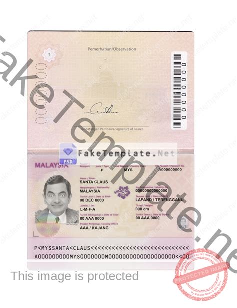 download malaysia new passport psd template fake template account