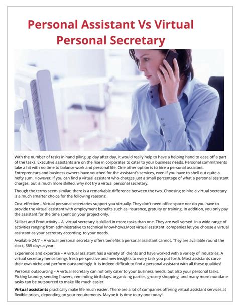 Ppt Personal Assistant Vs Virtual Personal Secretary Powerpoint