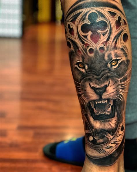 Realistic Lion Tattoo Done By Angel Morillas At Black