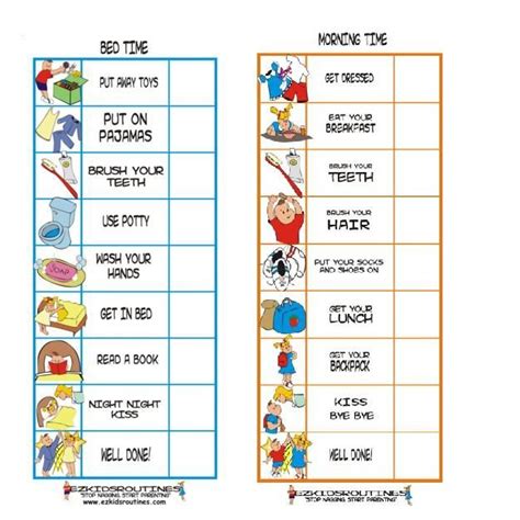 kids routine chart ideas  pinterest kids charts morning