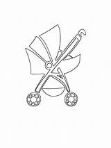 Coloring Pages Baby Stroller Printable sketch template