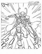 Avengers Pages Loki Coloring sketch template
