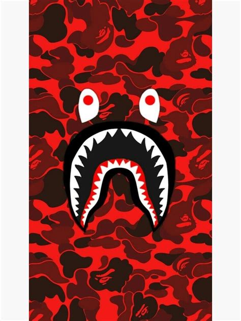 Bape Shark Logo Camo Art Print By Teunis Redbubble