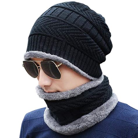 buy hiver unisex acrylic cap beaniecap neckwrap blackblackfree size