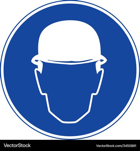 hard hats   worn safety sign royalty  vector image