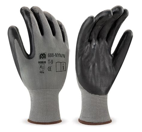 guante impregnado nitrilo negro guantes equipos de proteccion