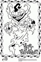 Halloween Coloring Scary Pages Monster Pumpkin Printable Creepy Drawing Clown Colouring Spider Icp Color Print High Cartoon Happy Fun Designs sketch template
