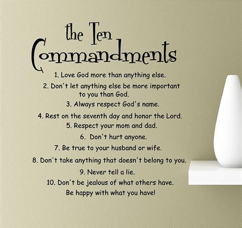 Buy The Ten Commandments Love God More Than Anything Else Dont Let