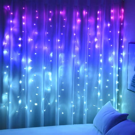 Curtain Lights Pink Blue Purple Fairy Lights For Bedroom Wall Hanging