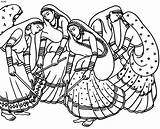 Dandiya Gujarat Garba Dances Navratri Dancing 4to40 Raas Madhubani Surat Durga sketch template