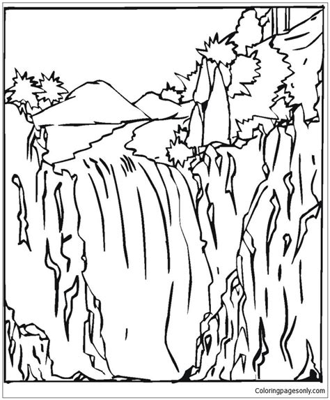 waterfall  coloring page  coloring pages