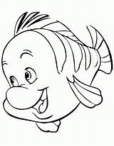 Flounder Coloring Little Mermaid Sebastian Pages Library Clipart sketch template