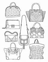 Handbags Gucci Colouring Bolsas Carteras Sketches Sac Roupas Relieving Drawings Acessar sketch template
