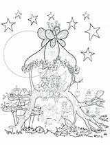 Fairy Coloring House Pages Candy Annie Flower Printable Fairies Color Getcolorings Magic Tree Kids Getdrawings Colorings Gingerbread sketch template