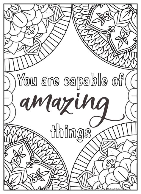 coloring pages inspirational quotes printable sheets adult quote