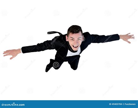 young business man flying stock photo image  freedom