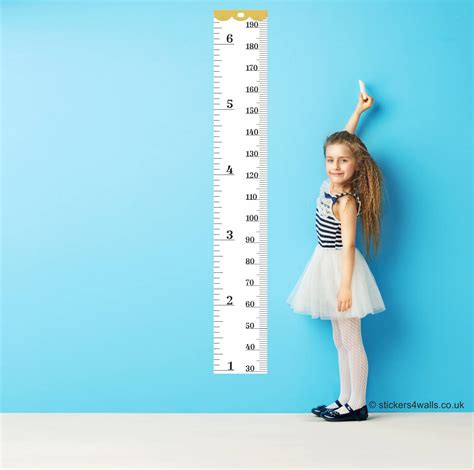 tape measure ruler height chart wall sticker classroom  bedroom