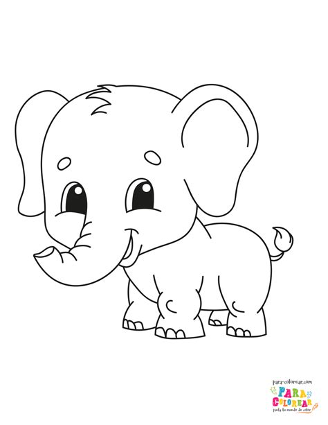 dibujo de elefante pequeno  colorear  colorearcom