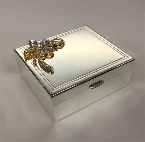 personalised silver plated trinket box perfect   mothers etsy