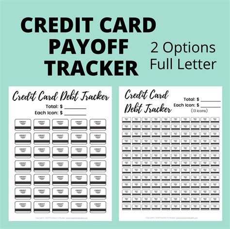 credit card debt payoff tracker printable credit card payoff etsy