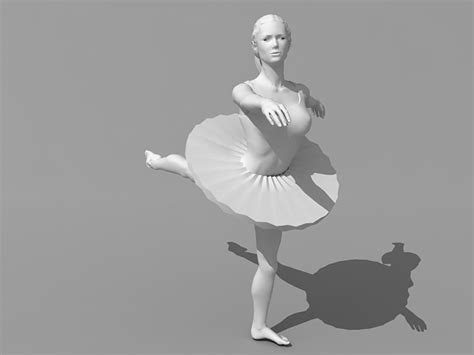 Female Ballet Dancer 3d Model 3ds Max Files Free Download Modeling
