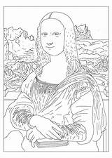Coloring Pages Famous Mona Lisa Artist Painting Paintings Fine Kids Artists Color Printable Colorear Colouring La Book Print Cliparts Para sketch template