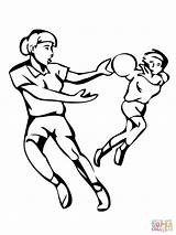 Handball Coloring Pages Match Color Kids Drawing sketch template