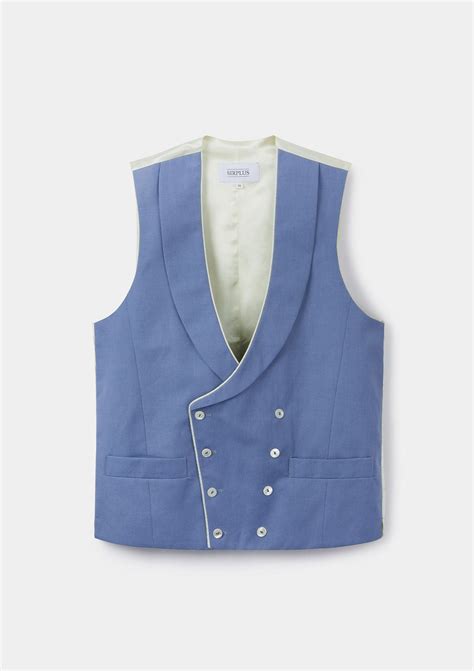 Forget Me Not Shawl Lapel Double Breasted Waistcoat Sirplus