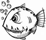 Fish Coloring Pages Monster Color Freshwater Getcolorings Getdrawings sketch template
